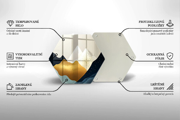 Tagliere in vetro Montagne astratte