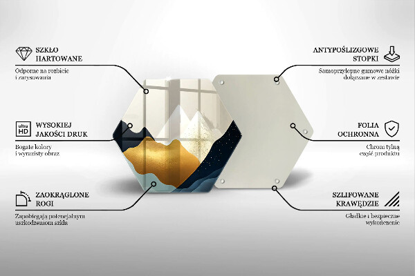 Tagliere in vetro Montagne astratte