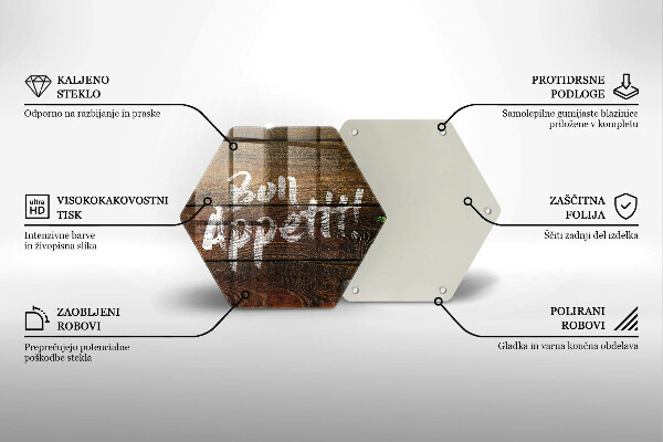 Tagliere in vetro Tabelloni per le iscrizioni di Bon appetit