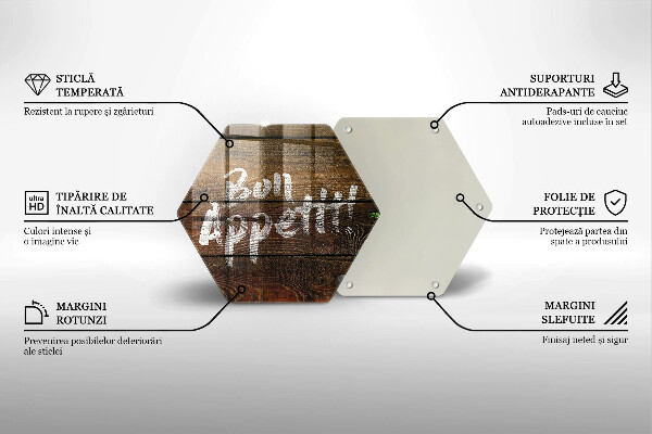 Tagliere in vetro Tabelloni per le iscrizioni di Bon appetit