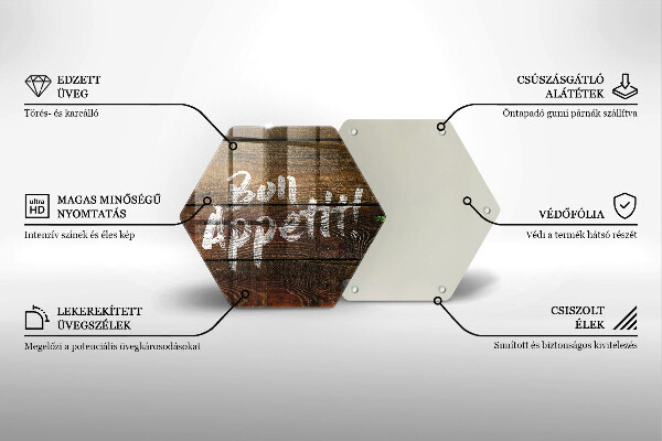 Tagliere in vetro Tabelloni per le iscrizioni di Bon appetit