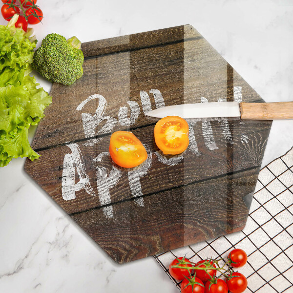 Tagliere in vetro Tabelloni per le iscrizioni di Bon appetit