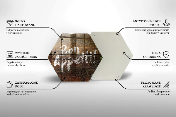 Tagliere in vetro Tabelloni per le iscrizioni di Bon appetit