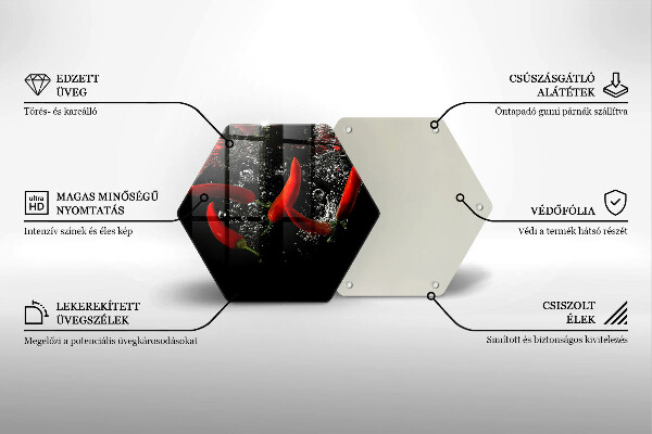 Tagliere in vetro Peperoncini in acqua