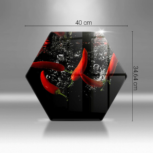 Tagliere in vetro Peperoncini in acqua