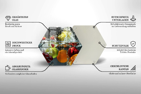 Tagliere in vetro Frutta succosa in acqua