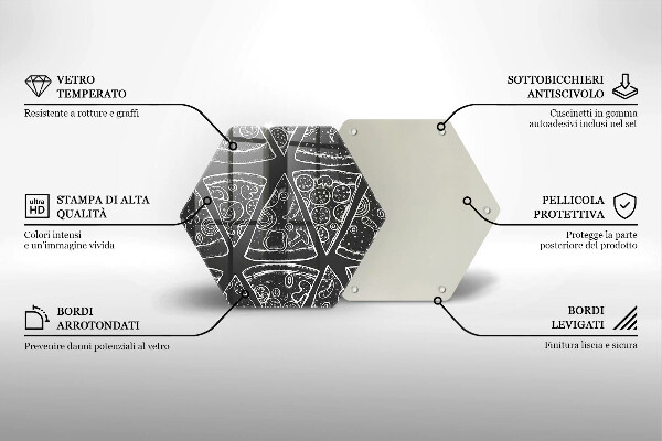 Tagliere in vetro Illustrazione della pizza