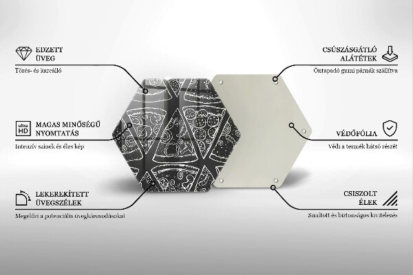 Tagliere in vetro Illustrazione della pizza