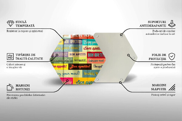 Tagliere in vetro Sottotitoli Buon appetito lingue