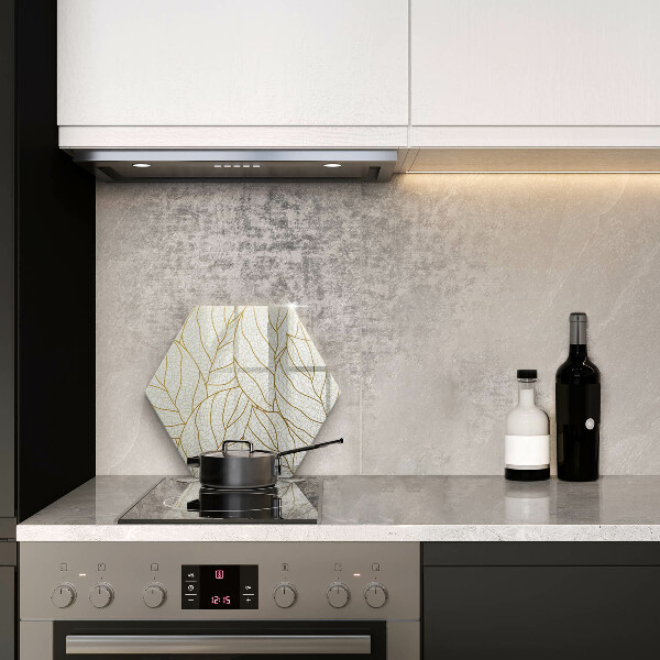 Tagliere in vetro Modello di foglie line-art