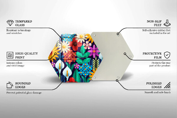 Tagliere in vetro Illustrazione del prato dei fiori