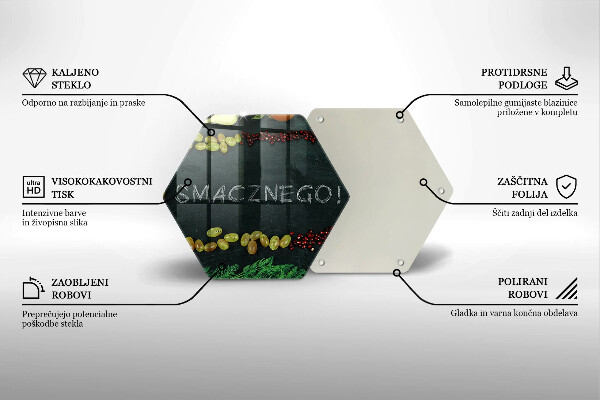 Tagliere in vetro Iscrizione Buon appetito!