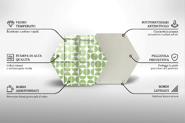 Tagliere in vetro Modello di forme boho