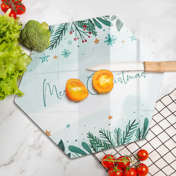Tagliere in vetro Merry Christmas