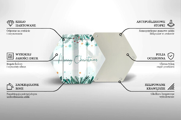 Tagliere in vetro Merry Christmas