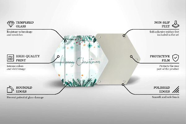 Tagliere in vetro Merry Christmas