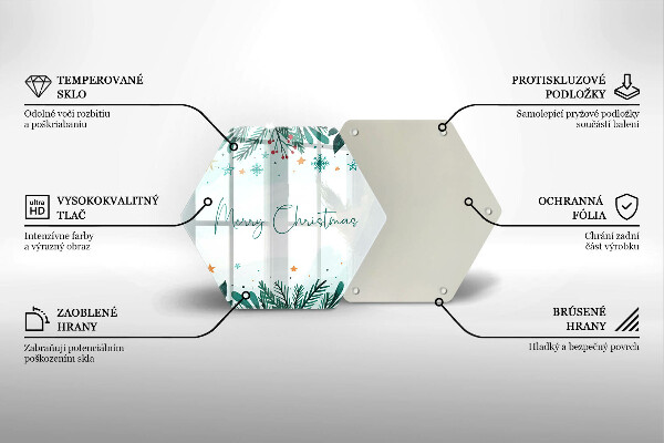 Tagliere in vetro Merry Christmas