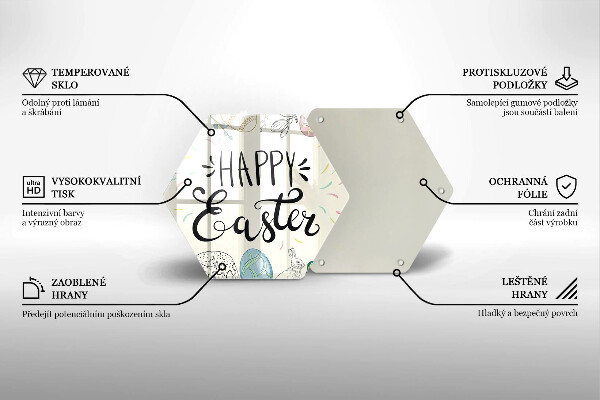 Tagliere in vetro Happy Easter