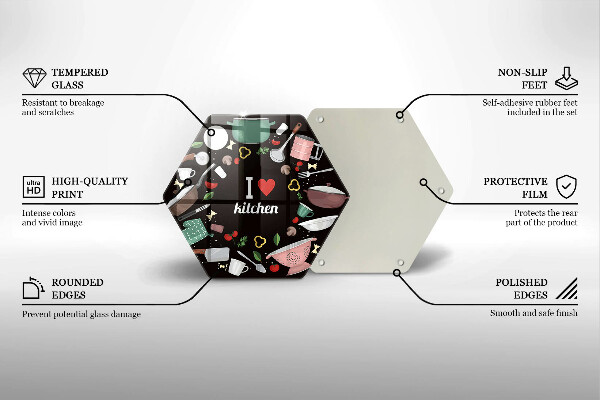 Tagliere in vetro Illustrazione Amo la cucina