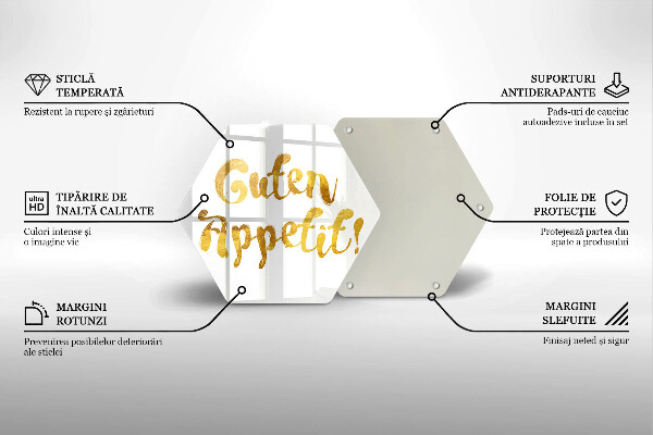 Tagliere in vetro L'iscrizione Guten Appetit!