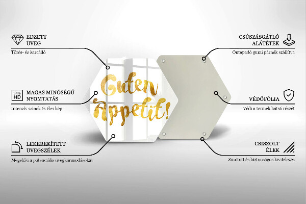 Tagliere in vetro L'iscrizione Guten Appetit!