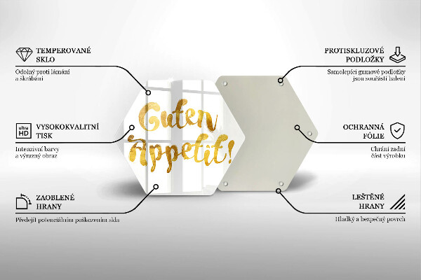 Tagliere in vetro L'iscrizione Guten Appetit!