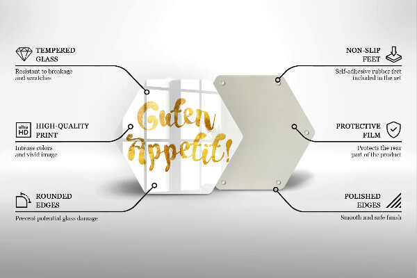 Tagliere in vetro L'iscrizione Guten Appetit!