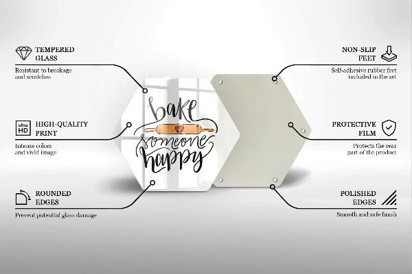 Tagliere in vetro Cuocere qualcuno felice
