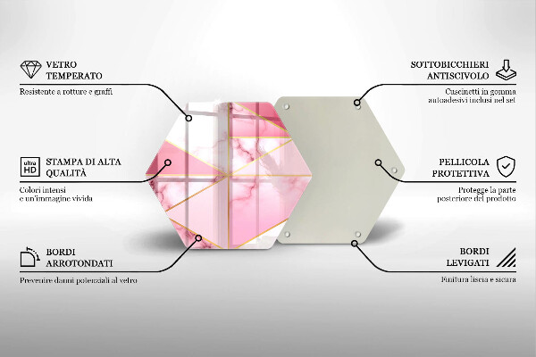 Tagliere in vetro Marmo geometrico