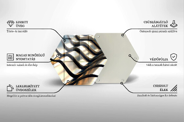 Tagliere in vetro Forme metalliche 3D