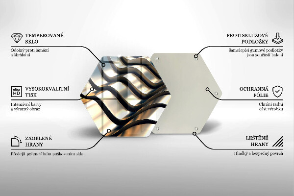 Tagliere in vetro Forme metalliche 3D