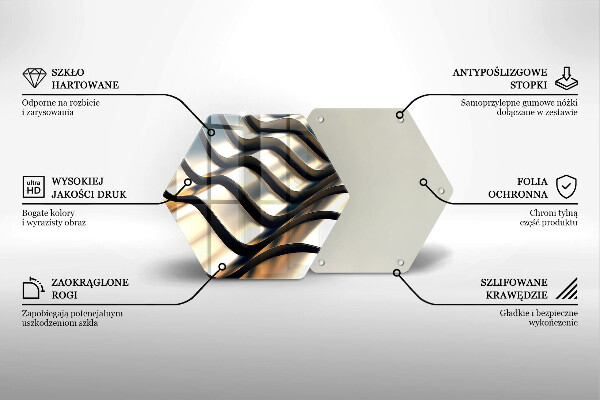 Tagliere in vetro Forme metalliche 3D