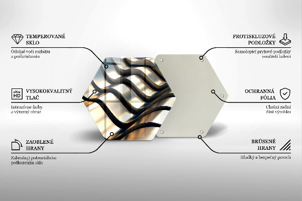 Tagliere in vetro Forme metalliche 3D