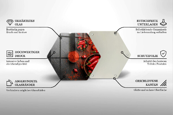 Tagliere in vetro Peperoncini rossi