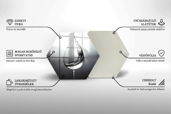 Tagliere in vetro Un bicchiere d'acqua