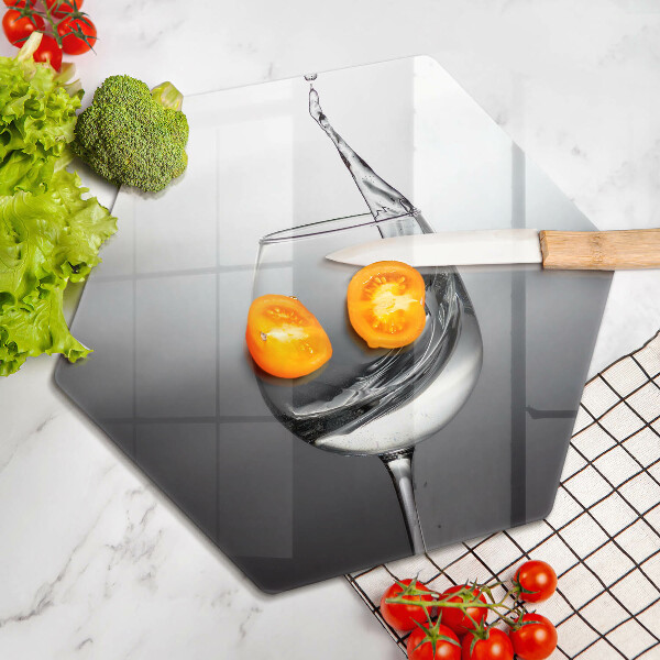 Tagliere in vetro Un bicchiere d'acqua