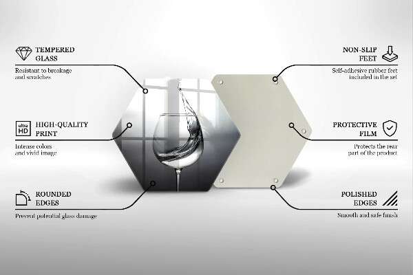 Tagliere in vetro Un bicchiere d'acqua