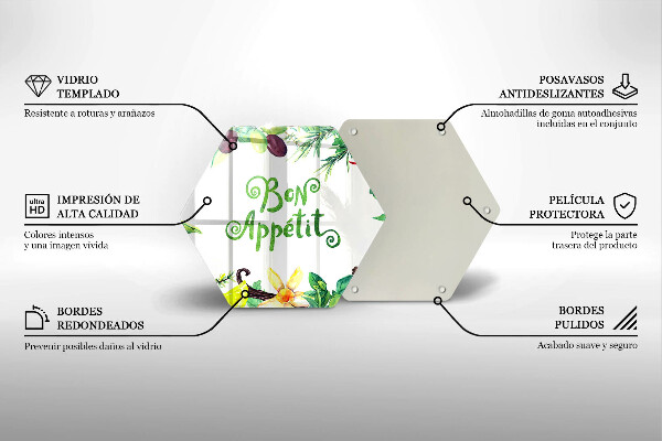 Tagliere in vetro Iscrizione Bon Appetit