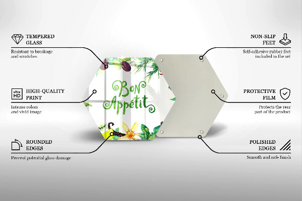 Tagliere in vetro Iscrizione Bon Appetit