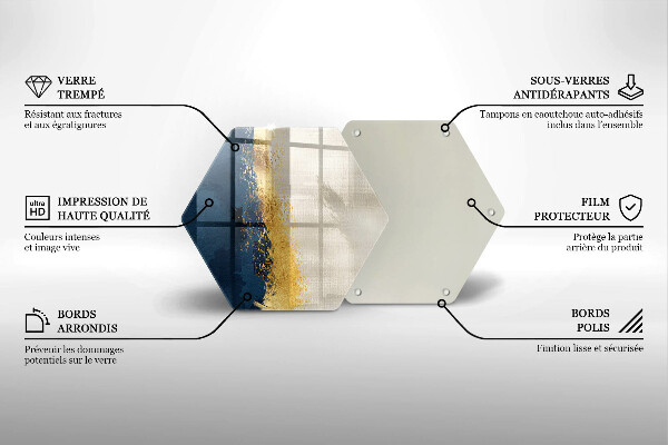 Tagliere in vetro Astrazione dell'oro