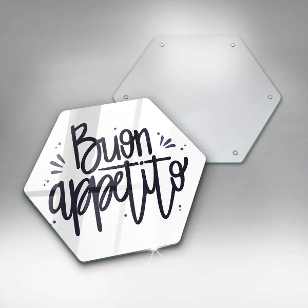Tagliere in vetro Iscrizione Buon Appetito