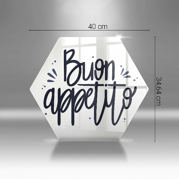 Tagliere in vetro Iscrizione Buon Appetito