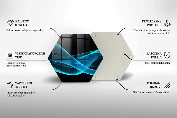 Tagliere in vetro Astrazione blu