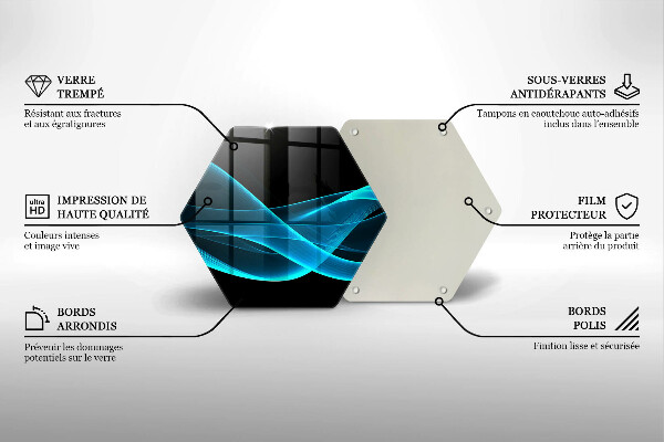 Tagliere in vetro Astrazione blu