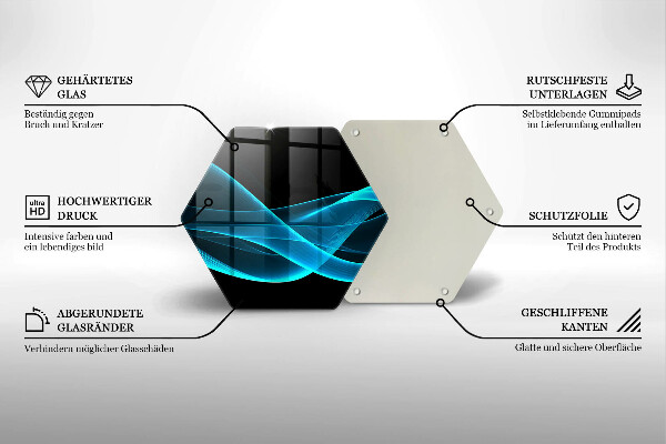 Tagliere in vetro Astrazione blu