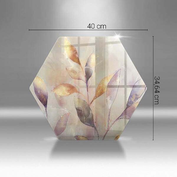 Tagliere in vetro Foglie boho dipinte