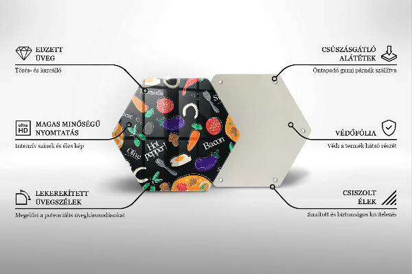 Tagliere in vetro Illustrazione del cibo