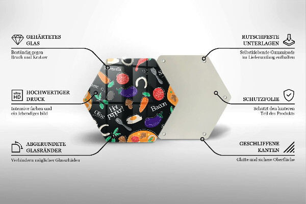 Tagliere in vetro Illustrazione del cibo