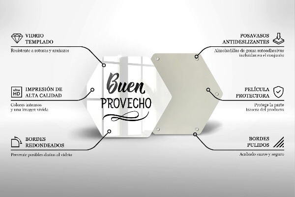 Tagliere in vetro L'iscrizione Buen provecho