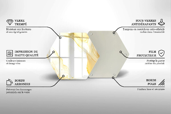 Tagliere in vetro Astrazione dorata